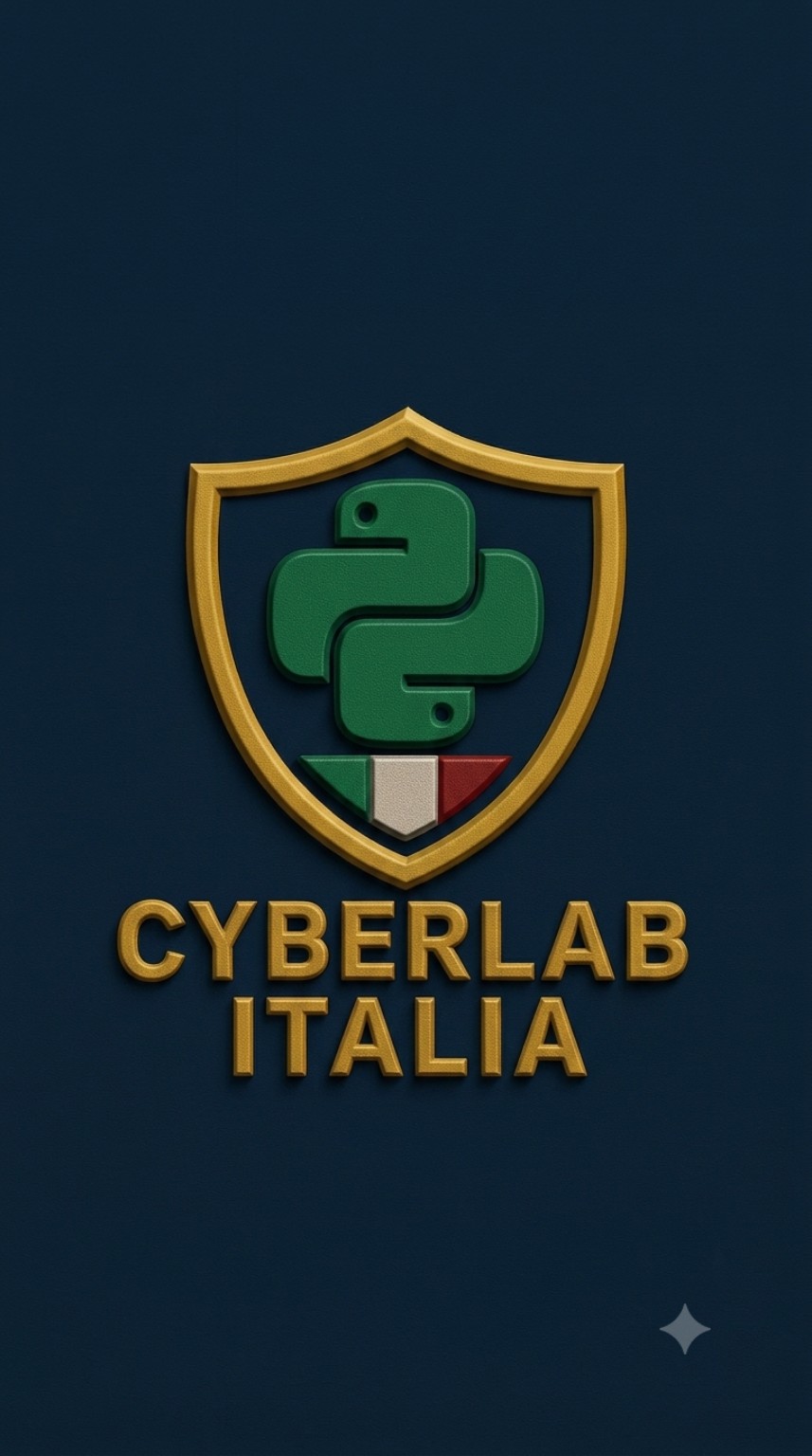 Logo Cyberlab Italia: scudo dorato con simbolo Python e tricolore